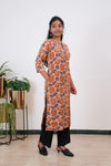 Peach Pintex cotton kurti