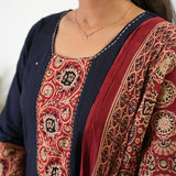Royal blue cotton suit set