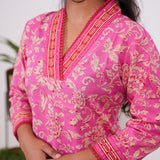 Barbie v neck cotton short kurti