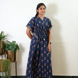 Midnight blue floral maternity nursing kaftan