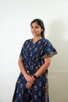 Midnight blue floral maternity nursing kaftan