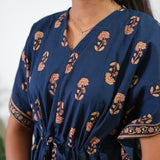 Midnight blue floral maternity nursing kaftan
