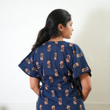 Midnight blue floral maternity nursing kaftan