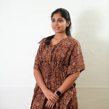 Deep maroon cotton hand block kaftan