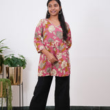 Rouge angrakha cotton short kurti