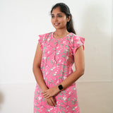 Fuchsia knitted cotton nighty
