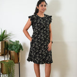 Black knitted cotton nighty