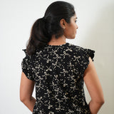 Black knitted cotton nighty