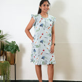 Mint green knitted cotton nighty