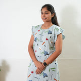 Mint green knitted cotton nighty