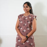 Mauve knitted cotton nighty