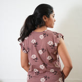 Mauve knitted cotton nighty