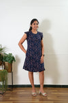 Navy floral knitted cotton nighty