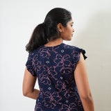 Navy floral knitted cotton nighty