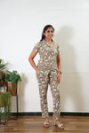 Sand knitted cotton night suit