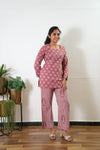 Short top cotton co-ords set - Mauve