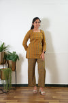 Short top cotton co-ords set -Mustard