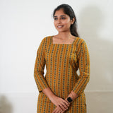Short top cotton co-ords set -Mustard