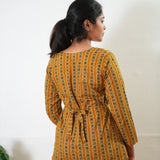Short top cotton co-ords set -Mustard