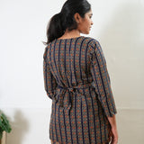 Short top cotton co-ords set - Dark blue