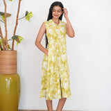 Olive green viscose shirt dress