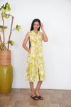 Olive green viscose shirt dress(attached sleeves)