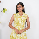 Olive green viscose shirt dress