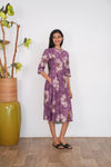 Violet mandarin cotton shirt dress