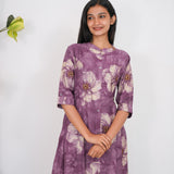 Violet mandarin cotton shirt dress