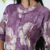 Violet mandarin cotton shirt dress