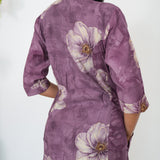 Violet mandarin cotton shirt dress