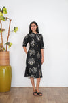 Ebony mandarin cotton shirt dress