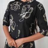 Ebony mandarin cotton shirt dress