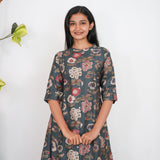 Turquoise mandarin cotton shirt dress