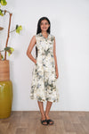 Off white and grey viscose shirt dress(attached sleeves)