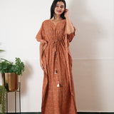 Caramel cotton kaftan