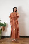 Caramel cotton kaftan