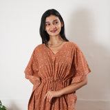Caramel cotton kaftan