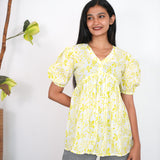 Jade lime cotton short kurti