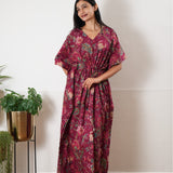 Magenta cotton kaftan