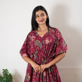 Magenta cotton kaftan