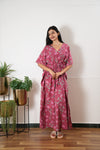 Dark pink cotton kaftan