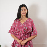 Dark pink cotton kaftan