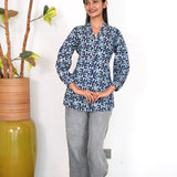 Indigo viscose short kurti