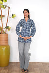 Indigo viscose short kurti