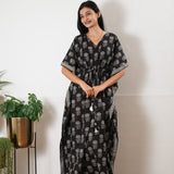 Onyx roses cotton kaftan