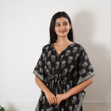 Onyx roses cotton kaftan