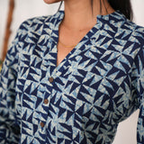 Indigo viscose short kurti