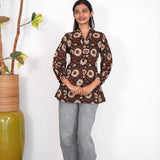 Chocolate brown viscose short kurti
