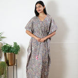 Grey paisley cotton kaftan